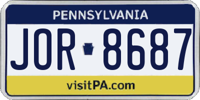 PA license plate JOR8687
