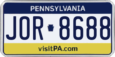 PA license plate JOR8688
