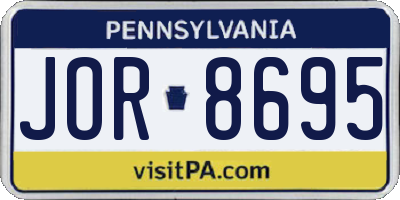 PA license plate JOR8695