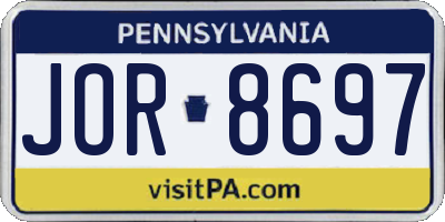 PA license plate JOR8697