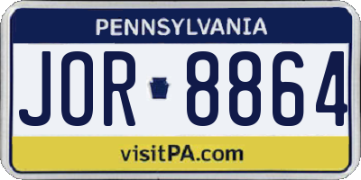 PA license plate JOR8864