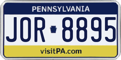 PA license plate JOR8895