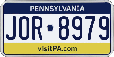 PA license plate JOR8979