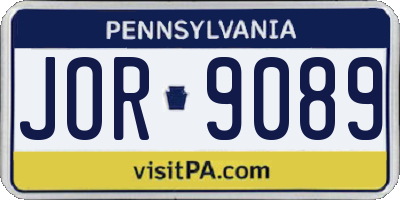 PA license plate JOR9089