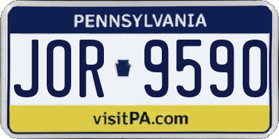 PA license plate JOR9590