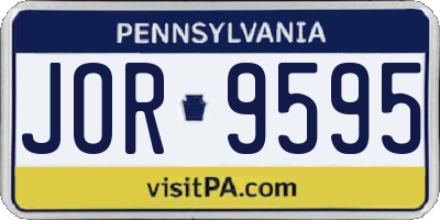 PA license plate JOR9595