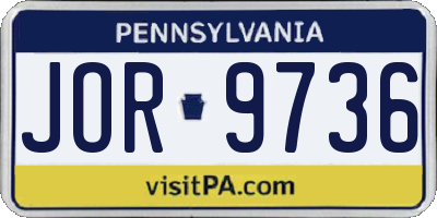 PA license plate JOR9736