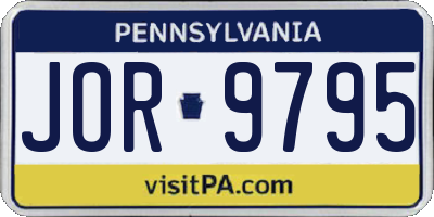 PA license plate JOR9795