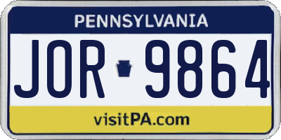 PA license plate JOR9864