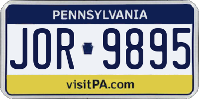 PA license plate JOR9895