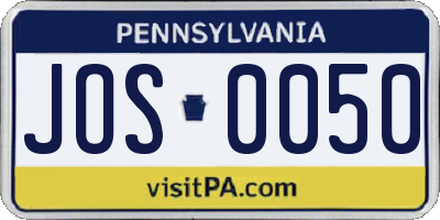 PA license plate JOS0050