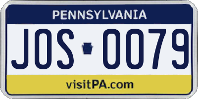 PA license plate JOS0079