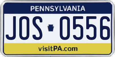 PA license plate JOS0556
