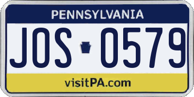 PA license plate JOS0579