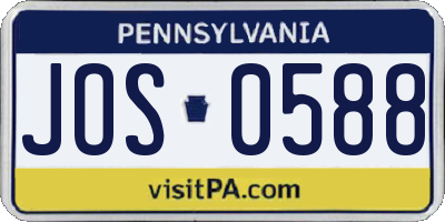PA license plate JOS0588