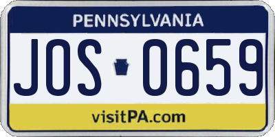 PA license plate JOS0659