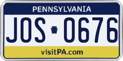 PA license plate JOS0676