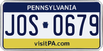 PA license plate JOS0679