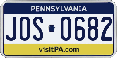 PA license plate JOS0682