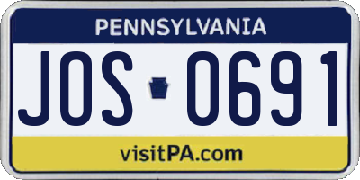 PA license plate JOS0691