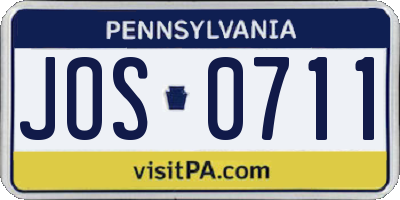 PA license plate JOS0711