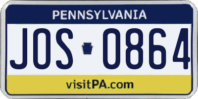 PA license plate JOS0864