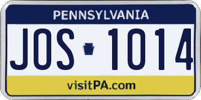 PA license plate JOS1014
