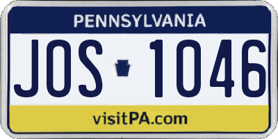 PA license plate JOS1046