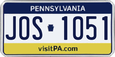 PA license plate JOS1051