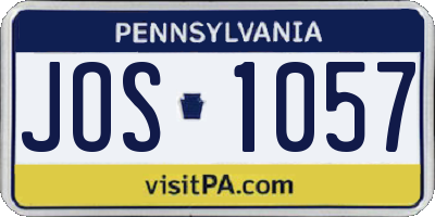 PA license plate JOS1057