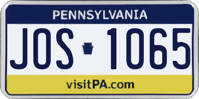 PA license plate JOS1065