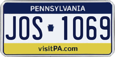 PA license plate JOS1069