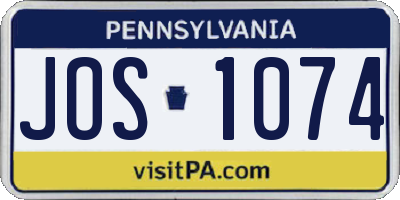 PA license plate JOS1074