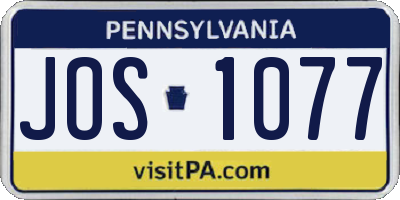 PA license plate JOS1077