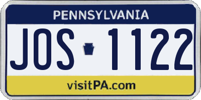 PA license plate JOS1122