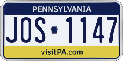 PA license plate JOS1147