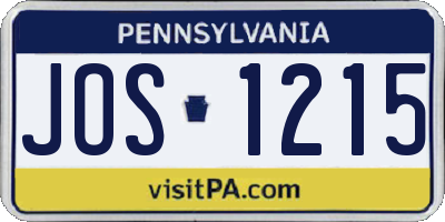 PA license plate JOS1215