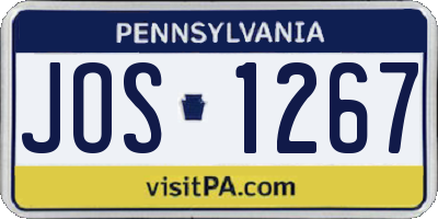 PA license plate JOS1267