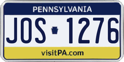 PA license plate JOS1276