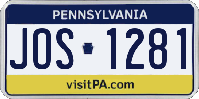 PA license plate JOS1281