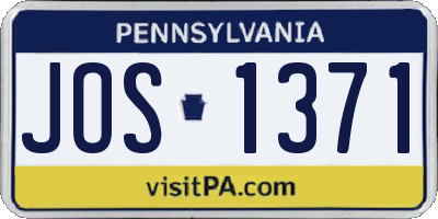 PA license plate JOS1371