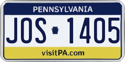PA license plate JOS1405