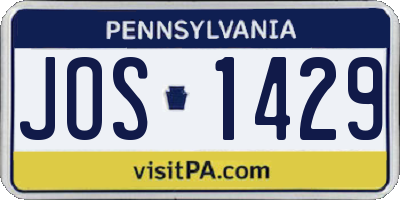 PA license plate JOS1429