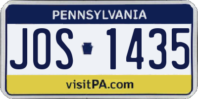 PA license plate JOS1435