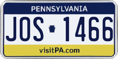 PA license plate JOS1466