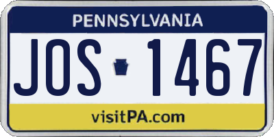 PA license plate JOS1467