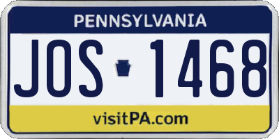 PA license plate JOS1468