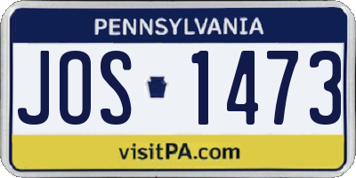 PA license plate JOS1473