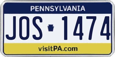 PA license plate JOS1474