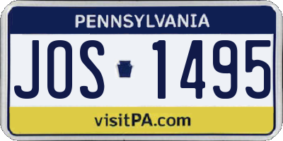 PA license plate JOS1495